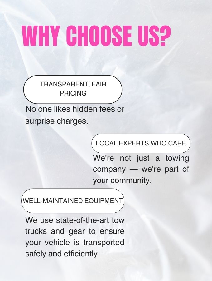 When you choose Pace Grip Towing Services, you’re choosing peace of mind. Whether you need a simple tow, emergency roadside help, or accident recovery.